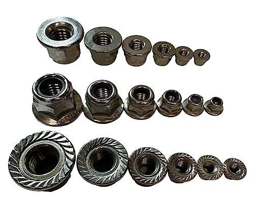 Edelstahl Bundmutter DIN 6926 selbstsichernd M4 M5 M6 M8 M10 M12 Flansch V2A mit ohne Sperrverzahnung (5, M4 mit Sperrzahn) von Inetbot