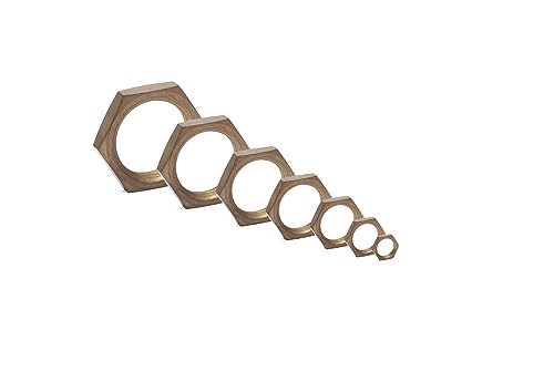 Messing Sechskantmutter flache Form DIN 439 M 3 - M12 niedrig (1, M8) von Inetbot