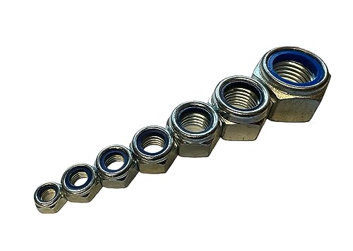Sechskantmuttern selbstsichernd Feingewinde DIN 985 verzinkter Stahl/Edelstahl M8 M10 M12 M14 M16 M18 M20 M22 M24 Stopmutter Sicherung (25, M 12 x 1,25 mm (Stahl verzinkt)) von Inetbot
