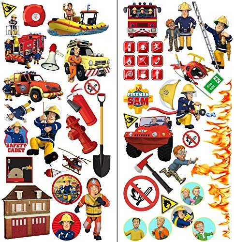 Feuerwehrmann Sam Wandaufkleber Fireman sam wandtattoo 70cm X 35cm X2blatt von INFANS