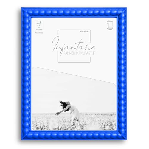 Infantasie 'BUBBLES' Design Bilderrahmen DIN A4 (21x29,7) im BUBBLES Bälle Style | Blau | Handgefertigter MDF Bilder- und Fotorahmen mit Acrylglas | Rahmen für z.B. Fotos, Poster od. Puzzle von Infantasie