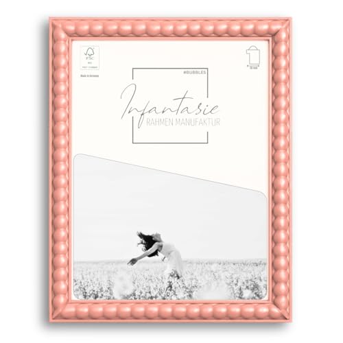 Infantasie 'BUBBLES' Design Bilderrahmen DIN A4 (21x29,7) im BUBBLES Bälle Style | Rosa | Handgefertigter MDF Bilder- und Fotorahmen mit Acrylglas | Rahmen für z.B. Fotos, Poster od. Puzzle von Infantasie