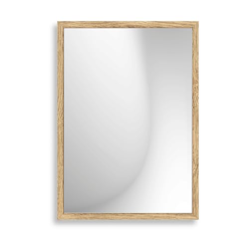 Infantasie 'Claudia' Wandspiegel 80x180 cm Spiegel mit Rahmen | Eiche Natur | Moderner Ganzkörperspiegel mit Rahmen | Inkl. Wandmontagematerial - Montage vertikal oder horizontal von Infantasie