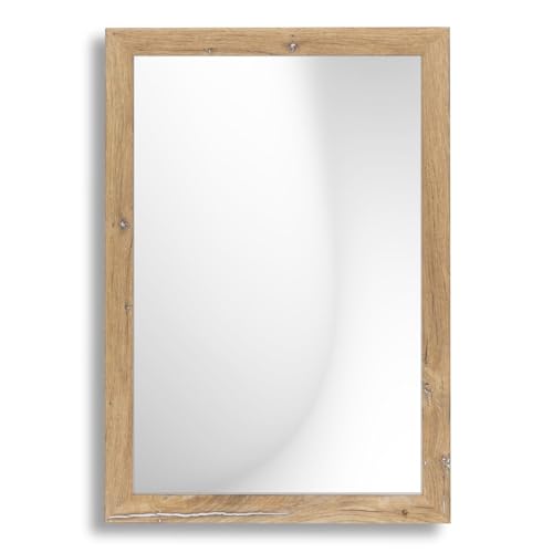 Infantasie 'N°3' Wandspiegel 30x40 cm Spiegel mit Rahmen | Eiche Silber | Moderner Spiegel mit 38 mm breitem Holzrahmen | Inkl. Metall Aufhänger und Wandmontagematerial von Infantasie