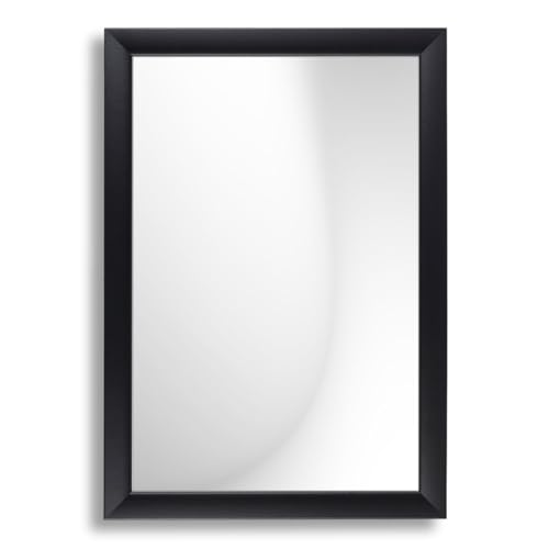 Infantasie 'N°3' Wandspiegel 40x50 cm Spiegel mit Rahmen | Schwarz Matt | Moderner Spiegel mit 38 mm breitem Holzrahmen | Inkl. Metall Aufhänger und Wandmontagematerial von Infantasie