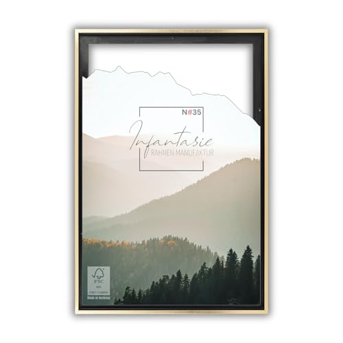 Infantasie 'N°35' Schattenfugenrahmen für 40x50 cm Keilrahmen | Schwarz Gold | MDF-Holz Bilderrahmen für Keilrahmen Leinwände inkl. Aufhänger und Montagematerial Infantasie 'N°35' Schattenfugenrahmen für 40x50 cm Keilrahmen | Schwarz Gold | MDF-Holz Bilderrahmen für Keilrahmen Leinwände inkl. Aufhänger und Montagematerial von Infantasie