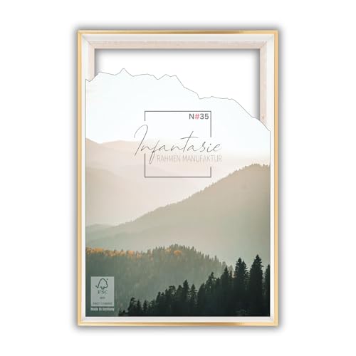 Infantasie 'N°35' Schattenfugenrahmen für 50x50 cm Keilrahmen | Weiss Gold | MDF-Holz Bilderrahmen für Keilrahmen Leinwände inkl. Aufhänger und Montagematerial Infantasie 'N°35' Schattenfugenrahmen für 50x50 cm Keilrahmen | Weiss Gold | MDF-Holz Bilderrahmen für Keilrahmen Leinwände inkl. Aufhänger und Montagematerial von Infantasie