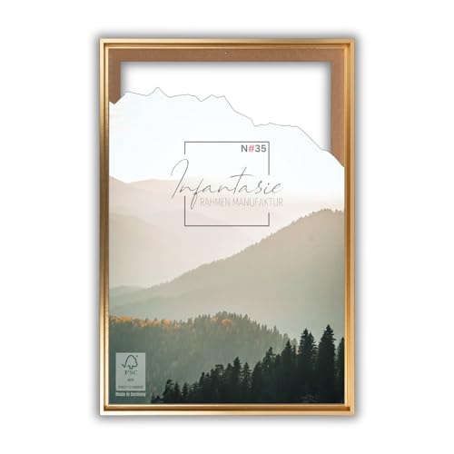 Infantasie 'N°35' Schattenfugenrahmen für 60x80 cm Keilrahmen | Gold | MDF-Holz Bilderrahmen für Keilrahmen Leinwände inkl. Aufhänger und Montagematerial Infantasie 'N°35' Schattenfugenrahmen für 60x80 cm Keilrahmen | Gold | MDF-Holz Bilderrahmen für Keilrahmen Leinwände inkl. Aufhänger und Montagematerial von Infantasie