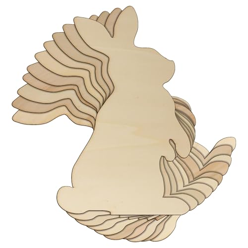 10 x hölzerne Kaninchen, aufrecht, einfarbig, Bastelform, 3 mm Schichten, Tiere (12 x 7,7 cm, ohne Loch) von Infinite Crafts Design Resources