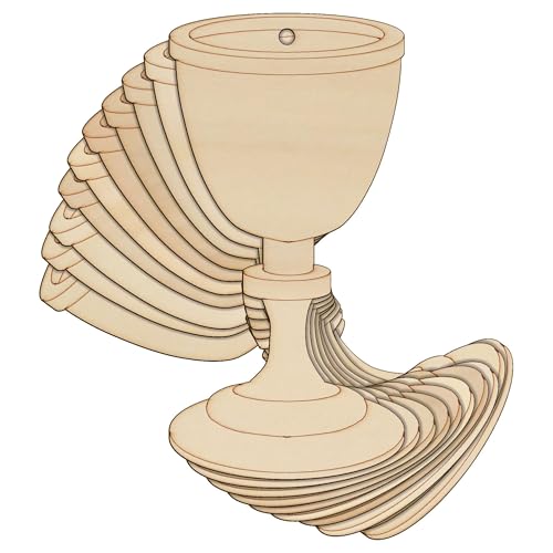 10 x mittelalterliche Holzkelche, einfache Bastelform, 3 mm lagig, historischer Mittelalterkelch (15 x 7,5 cm, Loch oben mittig) von Infinite Crafts Design Resources
