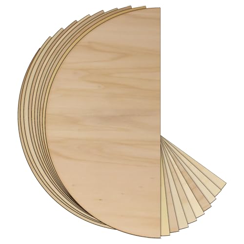 10 x schlichte, halbkreisförmige Holzform, 3 mm, geometrischer Halbkreis (18 x 9 cm, ohne Loch) von Infinite Crafts Design Resources