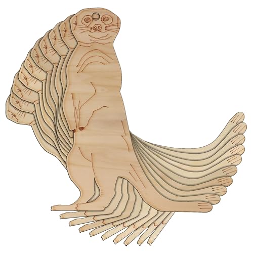 Erdmännchen aus Holz, stehend, 3 mm, Safari-Tiere (5 x 4 cm, Loch oben mittig), 10 Stück von Infinite Crafts Design Resources