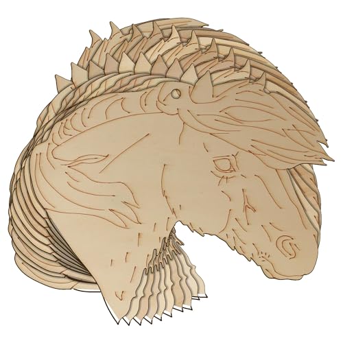 Shetland-Pony-Pferd-Kopf-Bastelformen, 3 mm, Sperrholz (10 x 12 cm, Loch oben mittig), 10 Stück von Infinite Crafts Design Resources