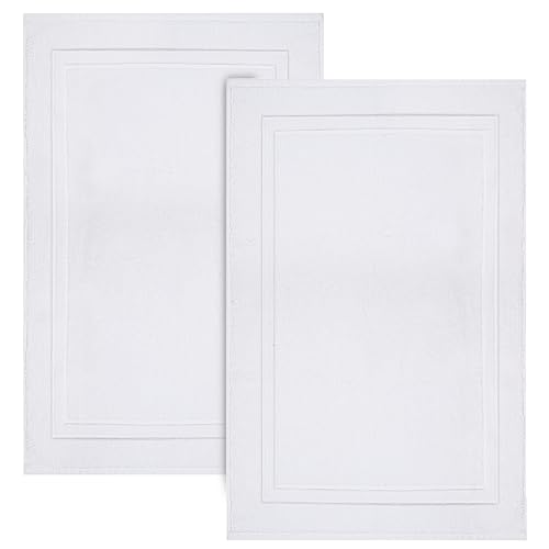 Infinitee Xclusives 55,9 x 86,4 cm Baumwoll-Badvorleger-Set, 2 Stück, sehr saugfähig und superweich, für Badezimmer, maschinenwaschbar, für Hotel und Spa (weiß) von Infinitee Xclusives