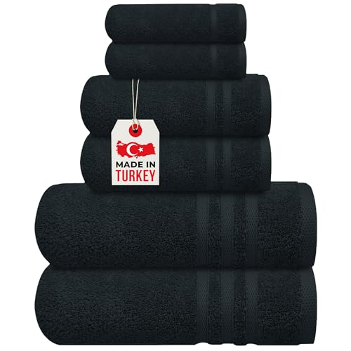 Infinitee Xclusives Premium Handtuch-Set aus 100 % Baumwolle, 6-teilig, 2 Badetücher, 2 Handtücher und 2 Waschlappen, sehr saugfähige Handtücher für Badezimmer, ideal für den täglichen Gebrauch von Infinitee Xclusives