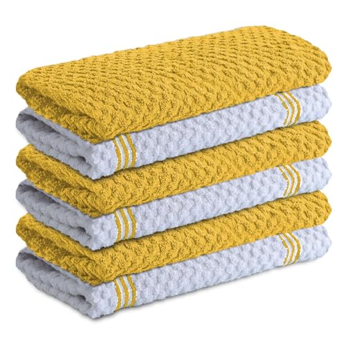 Infinitee Xclusives Küchentücher aus 100 % Baumwolle, ultraweiche Geschirrtücher, super saugfähiges Frottee-Geschirrtuch für Küchenwäsche, 38,1 x 63,5 cm, strahlendes Gelb Infinitee Xclusives Küchentücher aus 100 % Baumwolle, ultraweiche Geschirrtücher, super saugfähiges Frottee-Geschirrtuch für Küchenwäsche, 38,1 x 63,5 cm, strahlendes Gelb von Infinitee Xclusives