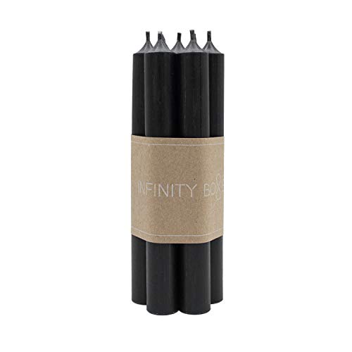Infinity Boxes Kerzen-Set, 7-TLG, Brenndauer 8h, Schwarze Stabkerzen, ca. L18 cm, Ø 2,2 cm von Infinity Boxes