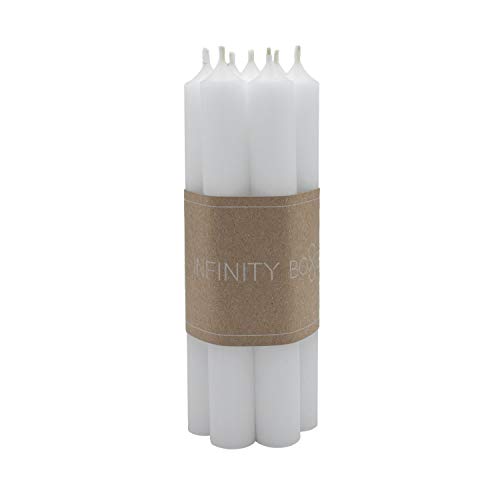 Infinity Boxes Kerzen-Set, 7-TLG, Brenndauer 8h, Weiße Stabkerzen, ca. L18 cm, Ø 2,2 cm von Infinity Boxes