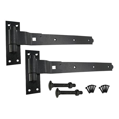 Epoxidharz, schwarz, 470 mm, gekröpfter Haken und Bandscharniere, 1 Paar, robustes Gartentor-Montageset, ideal für Holztore, Garagentore, Schuppentüren Epoxidharz, schwarz, 470 mm, gekröpfter Haken und Bandscharniere, 1 Paar, robustes Gartentor-Montageset, ideal für Holztore, Garagentore, Schuppentüren von Infinity Decor