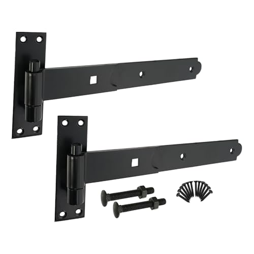 Epoxidharz-Scharniere, schwarz, 310 mm, gerader Haken und Band-Scharniere, strapazierfähig, ideal für Holztore, Garagentor, Gartentor, Stalltor Epoxidharz-Scharniere, schwarz, 310 mm, gerader Haken und Band-Scharniere, strapazierfähig, ideal für Holztore, Garagentor, Gartentor, Stalltor von Infinity Decor