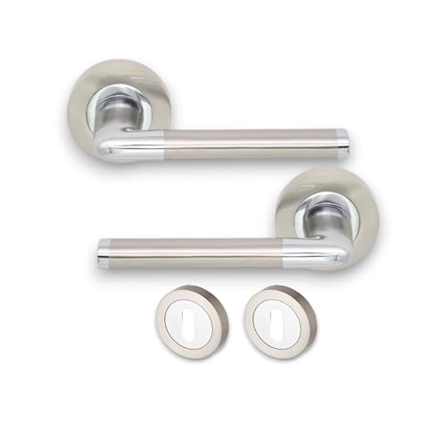 INFINITY DÉCOR Türgriff-Set mit Rosette, oval, zweifarbig, für Innen- und Außenbereich, Unendlichkeitsdekoration, 2 Stück von Infinity Decor