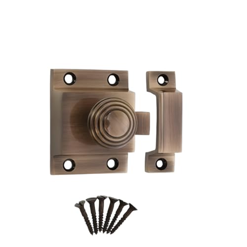 Infinity Decor Beehive Antik-Messing-Küchenschrankschnäpper mit angenähtem Daumenknauf-Verriegelung, geeignet für Kleiderschrank, Kommode, Möbeltüren von Infinity Decor