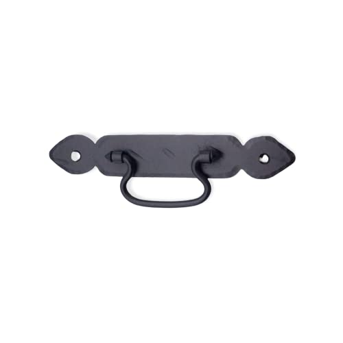 Infinity Decor Handgeschmiedeter Eisengriff für Küchenschrank, Kommode, Schublade, mattschwarzes Finish, Antik-Design, 180 mm von Infinity Decor