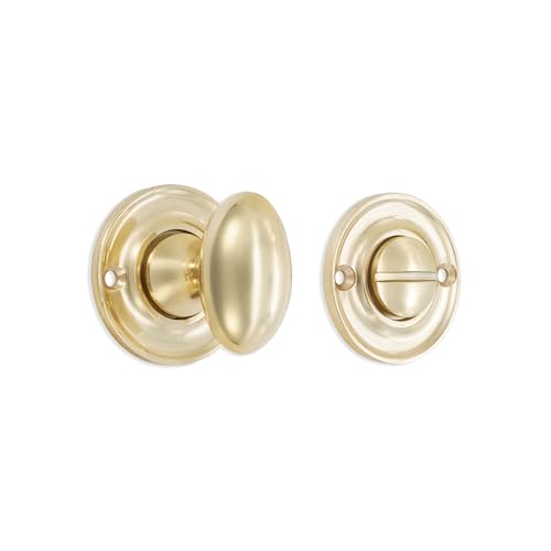 Infinity Decor Massives Messing, traditioneller Stil, schmal, für Badezimmer, Privatsphäre, Dreh- und Entriegelungs-Set, poliertes Messing-Finish, für Innen- und Außen-Toilettentüren Infinity Decor Massives Messing, traditioneller Stil, schmal, für Badezimmer, Privatsphäre, Dreh- und Entriegelungs-Set, poliertes Messing-Finish, für Innen- und Außen-Toilettentüren von Infinity Decor