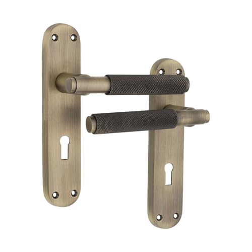 Infinity Decor Matt antike gerändelte Türgriffe auf Schlüsselloch-Rückplatte, 185 mm x 40 mm, geeignet für Innen- und Außentüren Infinity Decor Matt antike gerändelte Türgriffe auf Schlüsselloch-Rückplatte, 185 mm x 40 mm, geeignet für Innen- und Außentüren von Infinity Decor