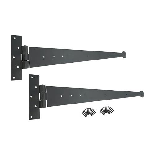 Infinity Decor Traditionelle handgeschmiedete T-Scharniere aus Eisen, 600 mm, Penny-Ende in schwarzem Bienenwachs-Finish für Holz-Tore im Freien, 2 Stück Infinity Decor Traditionelle handgeschmiedete T-Scharniere aus Eisen, 600 mm, Penny-Ende in schwarzem Bienenwachs-Finish für Holz-Tore im Freien, 2 Stück von Infinity Decor