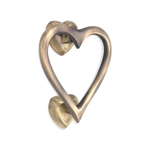 Infinity Decor Türklopfer in Herzform aus antikem Messing – hochwertiger massiver Messing-Türklopfer für Eingangstür, Tor, Möbel Infinity Decor Türklopfer in Herzform aus antikem Messing – hochwertiger massiver Messing-Türklopfer für Eingangstür, Tor, Möbel von Infinity Decor