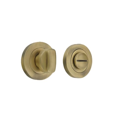 Infinity Decor Viktorianischer Daumenknauf mit Notentriegelungs-Set in mattem Antik-Finish – Standard-Sichtschutz-Daumen-Drehschloss für Badezimmer, Toilette, WC-Türen von Infinity Decor