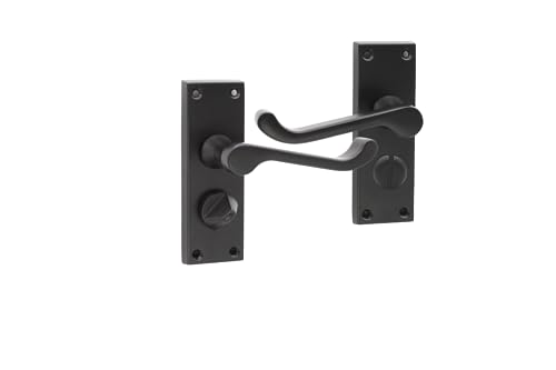 Infinity Decor Viktorianisches Türgriff-Set mit Sichtschutz, Türgriffe auf Rückplatte, mattschwarzes Finish, 118 x 40 mm, ideal für interne Badezimmer-WC-Türen Infinity Decor Viktorianisches Türgriff-Set mit Sichtschutz, Türgriffe auf Rückplatte, mattschwarzes Finish, 118 x 40 mm, ideal für interne Badezimmer-WC-Türen von Infinity Decor