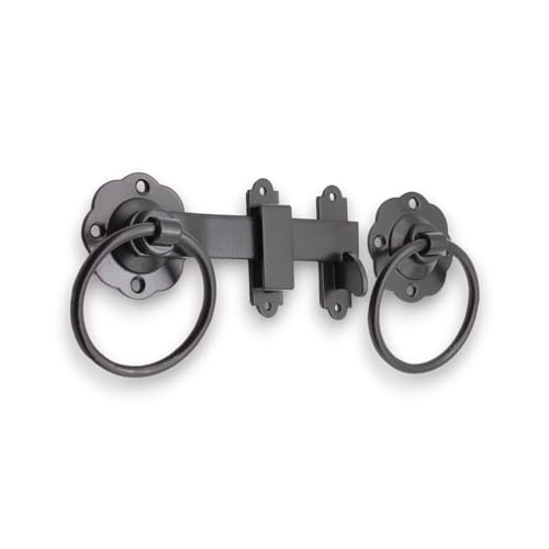 Riegelgriff für Gartentor, 150 mm, Schwarz oder Zink (schwarz) von Infinity Decor