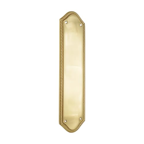 Robuster georgianischer halbrunder Türdrücker, Türgriffe, Türgriff aus massivem Messing, 298 x 74 mm, Platte aus poliertem Messing, 5 mm dick Robuster georgianischer halbrunder Türdrücker, Türgriffe, Türgriff aus massivem Messing, 298 x 74 mm, Platte aus poliertem Messing, 5 mm dick von Infinity Decor