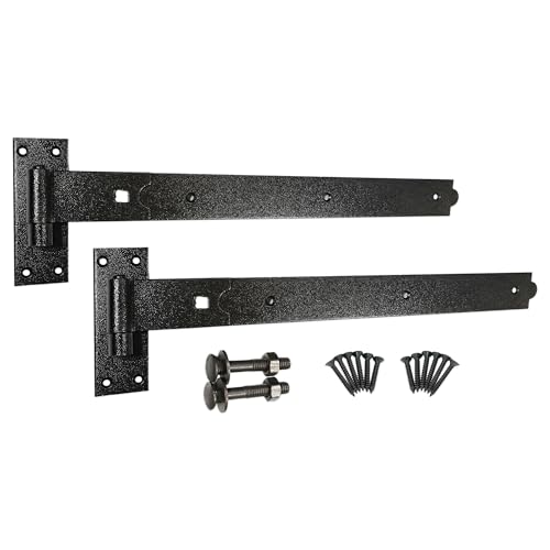 Robustes Epoxidharz, schwarz, 630 mm, gerader Haken und Bandscharniere, Torbeschlag-Set, ideal für Garagentore und Gartentore aus Holz Robustes Epoxidharz, schwarz, 630 mm, gerader Haken und Bandscharniere, Torbeschlag-Set, ideal für Garagentore und Gartentore aus Holz von Infinity Decor