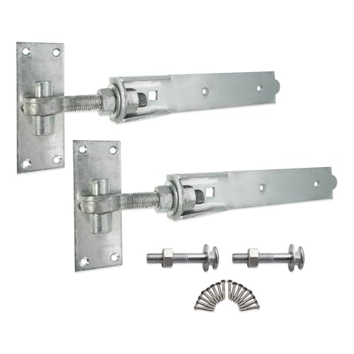 Robustes Paar verstellbare Haken- und Bandscharniere, 300 mm, verzinktes Zink, ideal für Gartentor, Garagentor, Auffahrt Robustes Paar verstellbare Haken- und Bandscharniere, 300 mm, verzinktes Zink, ideal für Gartentor, Garagentor, Auffahrt von Infinity Decor