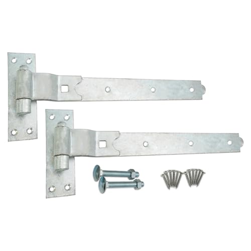 Verzinktes Zink, 470 mm, gekröpft, robuste Haken- und Bandscharniere, geeignet für Scheunentüren, Gartentore und Außentore Verzinktes Zink, 470 mm, gekröpft, robuste Haken- und Bandscharniere, geeignet für Scheunentüren, Gartentore und Außentore von Infinity Decor