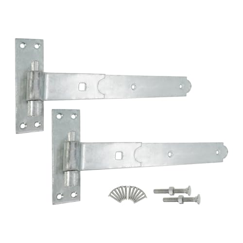 Verzinktes Zink-Paar, 310 mm, gerader Haken und Band-Scharniere, strapazierfähig, ideal für Garagentore und Gartentore aus Holz Verzinktes Zink-Paar, 310 mm, gerader Haken und Band-Scharniere, strapazierfähig, ideal für Garagentore und Gartentore aus Holz von Infinity Decor