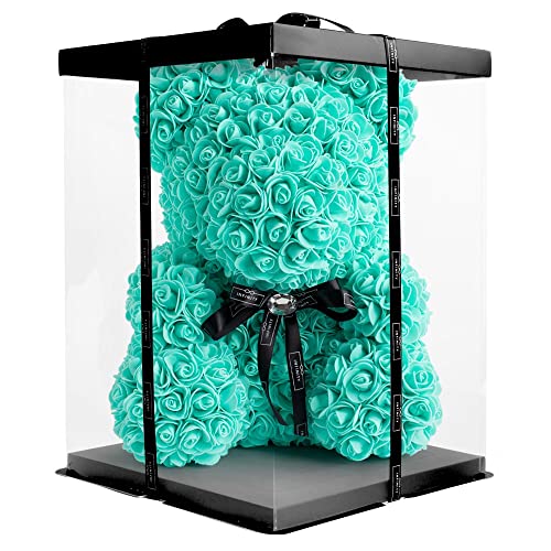 Infinity® - Rosen Bär in Geschenkbox, als Geburtstagsgeschenk, zum Valentinstag, für die Freundin - Rosen Teddy in 40cm von Infinity Flowerbox