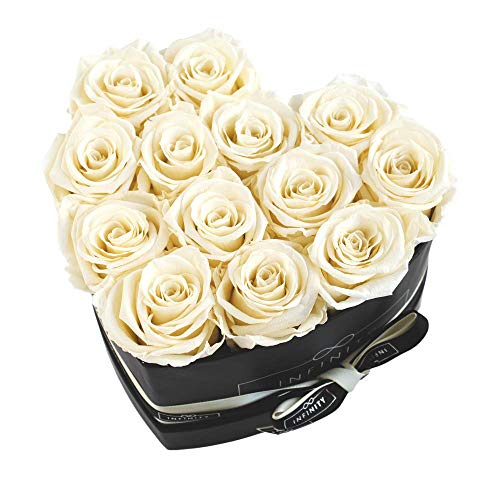 Infinity Flowerbox Heart Konservierte Rose, Champagne von Infinity Flowerbox