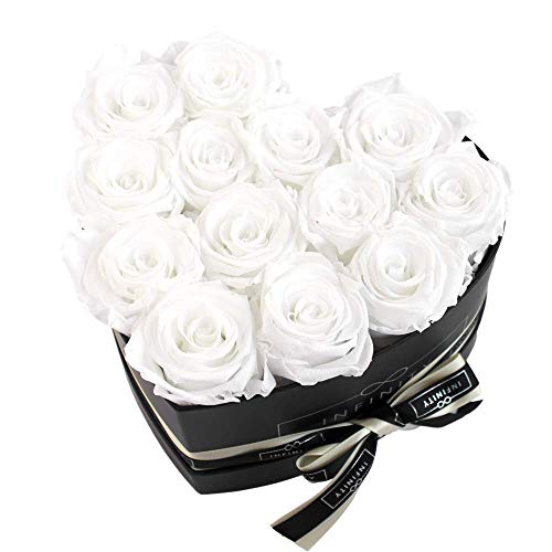 Infinity Flowerbox Heart Konservierte Rose, Pure White von Infinity Flowerbox