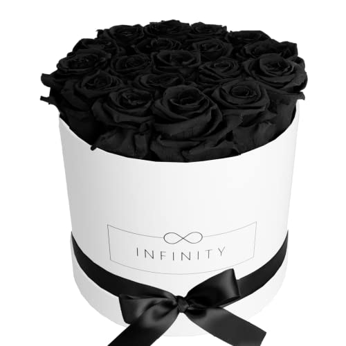 Infinity Flowerbox Large - 18 echte Premiumrosen in Schwarz - 3 Jahre haltbar ohne gießen von Infinity Flowerbox