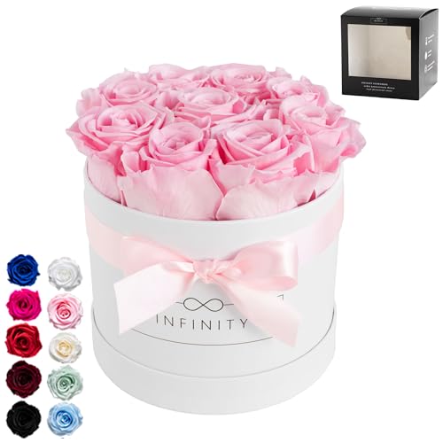 Infinity Flowerbox Medium - 9 echte Premiumrosen in Rosa - 3 Jahre haltbar ohne gießen | Handmade in Deutschland Infinity Flowerbox Medium - 9 echte Premiumrosen in Rosa - 3 Jahre haltbar ohne gießen | Handmade in Deutschland von Infinity Flowerbox