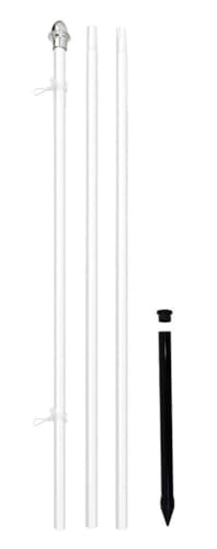 Fahnenmast mit Erdspieß, 3 m, Weiß von Infinity Republic