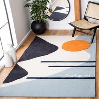 Schlafzimmer Teppich Wolle Tuft Handarbeit von InfinityRugsIndia
