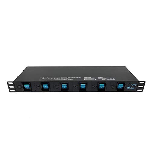 Infitronic - INSV1003-19 Zoll 1HE 6-Kanal-Schaltkonsole Steckdosenleiste Stromverteiler DJ Switch (einzeln Schalterbar &Feinsicherung) von Infitronic