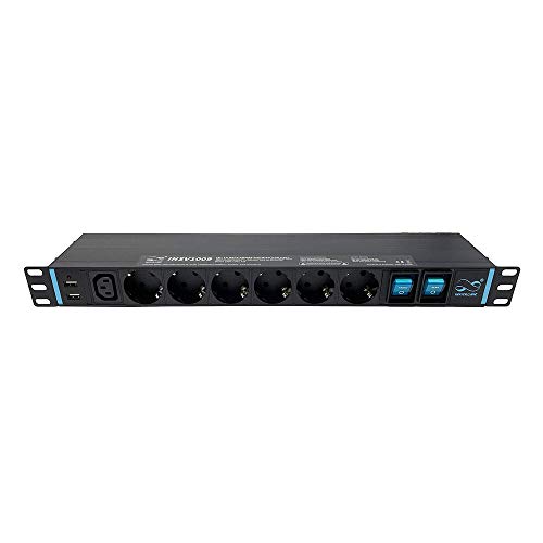 Infitronic - INSV1009-19 Zoll Steckdosenleiste Stromverteiler 1 HE 14fach + 1x IEC C13+ 2 x USB-Charging +2 x einzeln Überspannungsschutz Infitronic - INSV1009-19 Zoll Steckdosenleiste Stromverteiler 1 HE 14fach + 1x IEC C13+ 2 x USB-Charging +2 x einzeln Überspannungsschutz von Infitronic