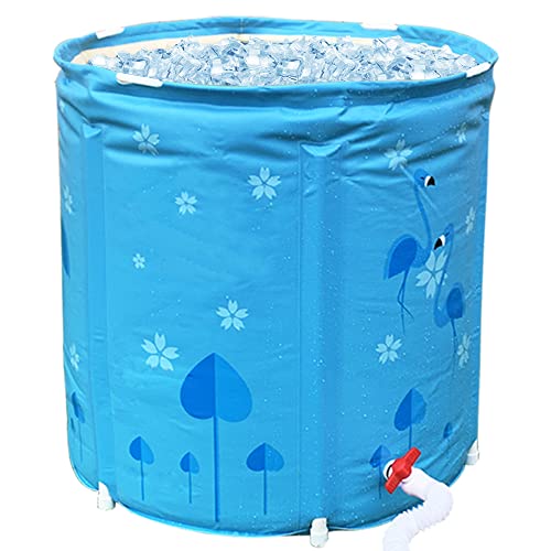 Tragbare Badewanne,75 cm Faltbare freistehende Badewanne für Erwachsene,Einsetzbar in Therme oder Wanne Mit Eis,Voll Verdickter Wärmedämmschaum(Blau) von InflatFun