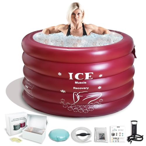 INFLATOAST XXXL Eisbadewanne, aufblasbare Badewanne, Eisbad, Eisbadewanne für Sportler, tragbare Badewanne, kalte Tauchwanne mit Luftpumpe, Eiswanne, ideal für Outdoor/Camping/Garten/Erholung, 111 x von Inflatoast